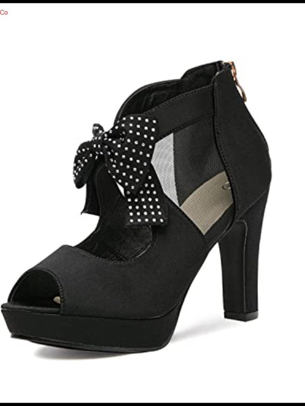 Women Platform Heeled Sandals Open Toe Ankle Strap Bow